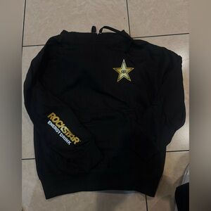 Rockstar Energy Drink Black Hoodie with Yellow Star Logo